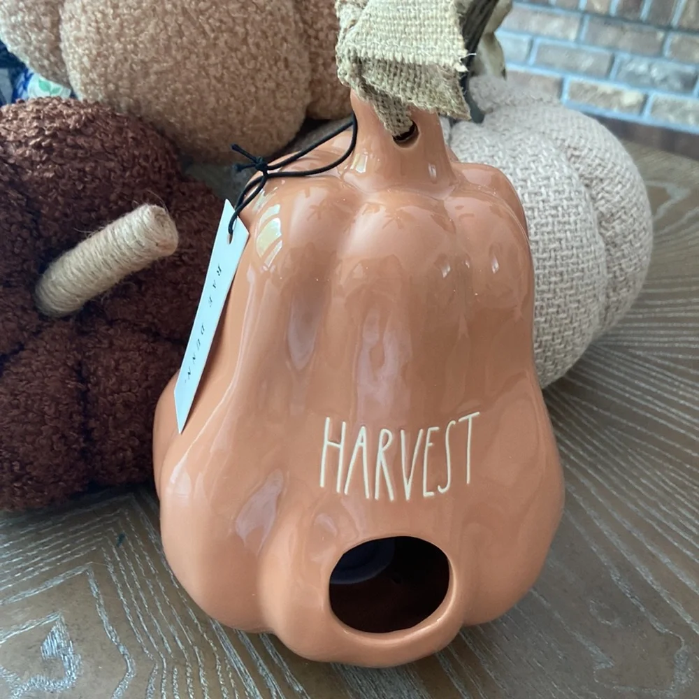 NEW! Rae Dunn Ceramic Farmhouse Harvest Gourd Pumpkin Birdhouse